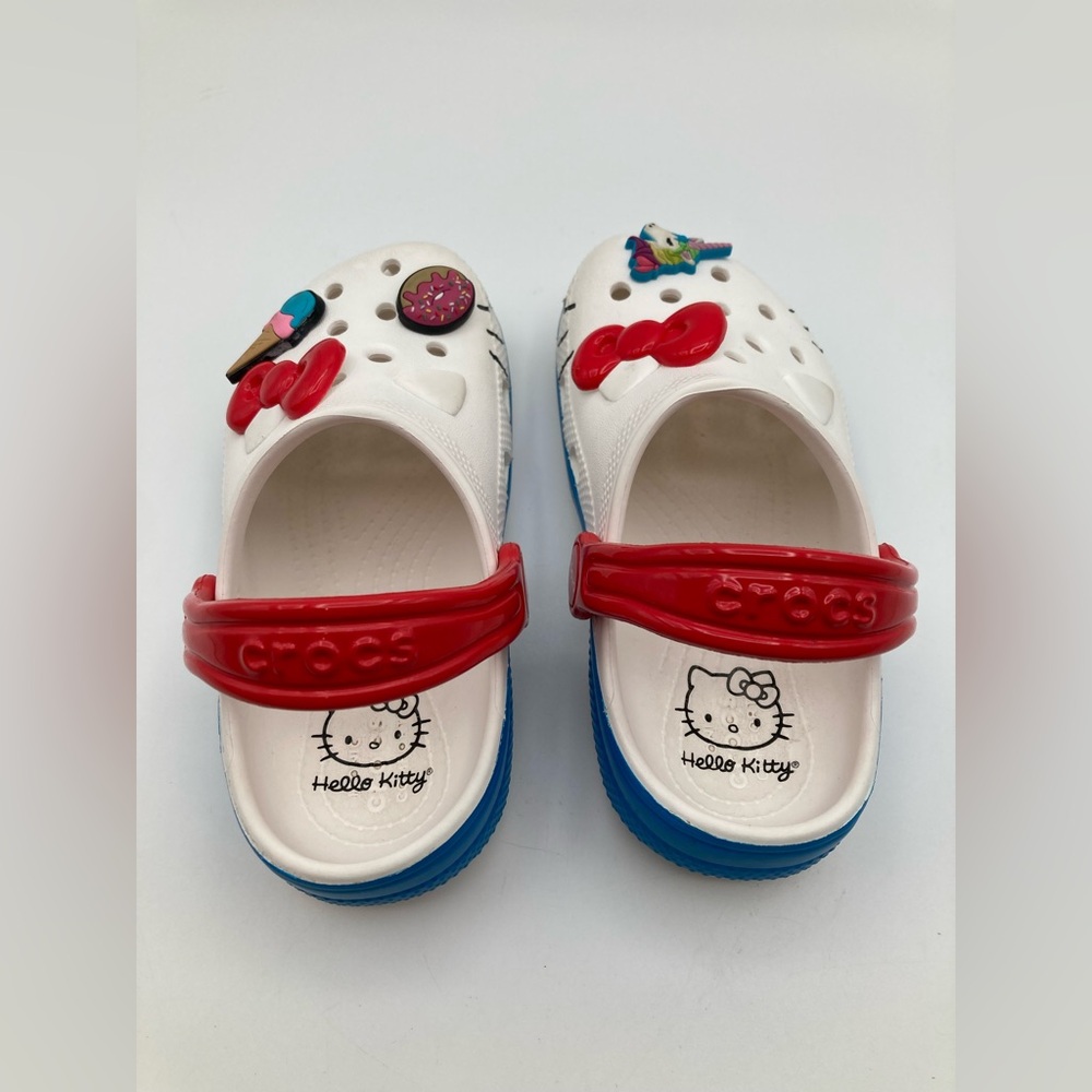Hello Kitty x Crocs Classic Clogs Slip On with Jibbitz Toddler Size 10 - Picture 2 of 9